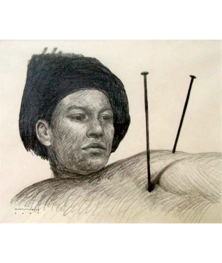 Hugo Crosthwaite: Untitled, Knitting Needles